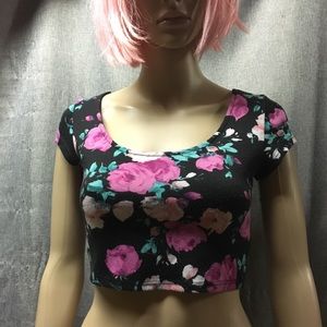Floral Heart Back Crop Top